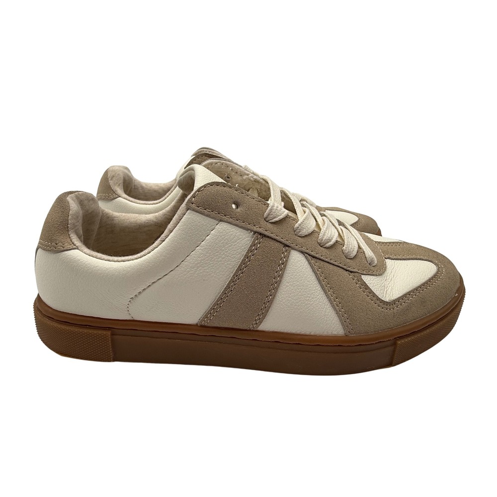 Sincerely Jules Bailey Sneakers Womens 6.5 Cream Tan Excellent Low Top Gum Sole
